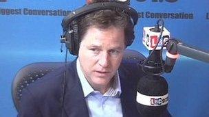 Nick Clegg on his LBC radio phone-in