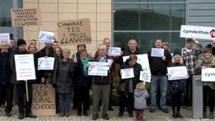 The protest in Aberystwyth