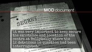 An extract from the MOD documents discovered in the public records office