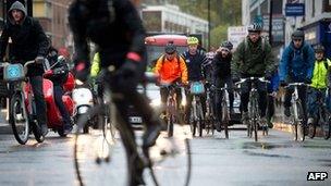 Cyclists in London