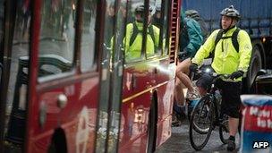 A cyclist in London