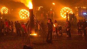 The fire garden at St Columb's Park in the Waterside