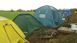 Barton Moss anti-fracking camp on land in Salford