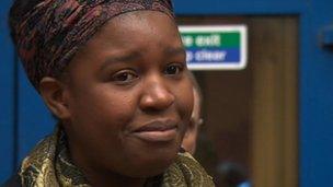 Natasha Mahoya outside Leeds Coroner's Court