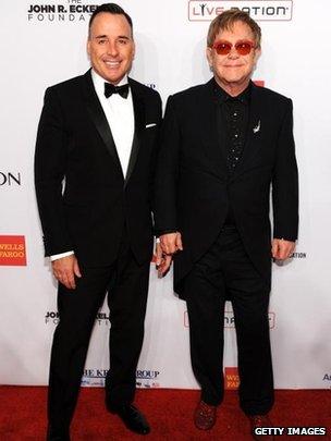 David Furnish and Elton John