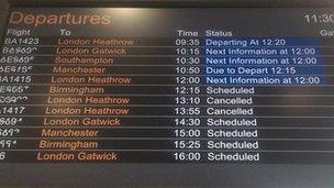 Cancelled flights at George Best City Airport