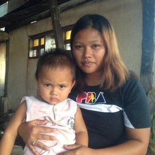 Zyrene Tomada with her son Clyde