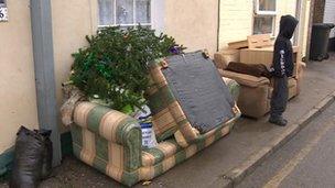 Chairs left outside in Lowestoft