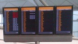 screens at Stansted