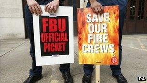 Firefighters on picket line in September