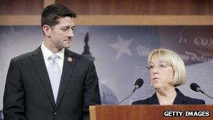 Congressman Paul Ryan (left) and Senator Patty Murray (right)