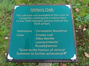 Hitler's oak plaque