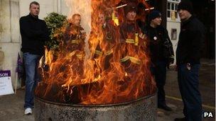 Firemen striking on December 13