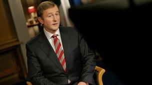 Enda Kenny before addressing the Irish nation