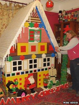 Gingerbread house made of Lego