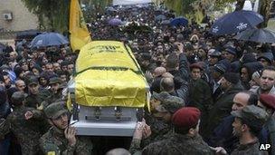 Funeral of Hassan Lakkis, Baalbek (4 December 2013)