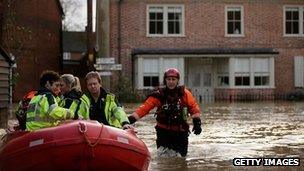 Emergency services working in Yalding on Christmas Day