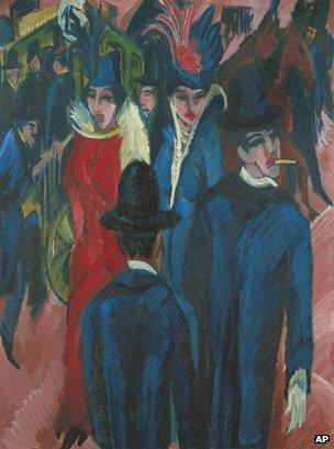 "Berlin Street Scene" (Ernst Ludwig Kirchner, 1913)