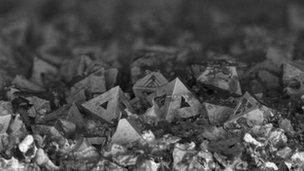 Crystals of a new material that can be used to generate electricity from heat