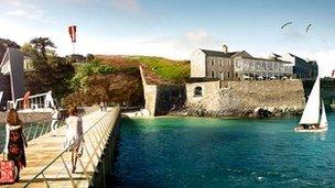 Artists' impression of Drake's Island