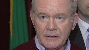 Martin McGuinness spoke to reporters after the party executive met in Dublin