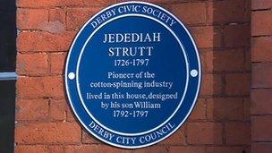 Blue plaque for Jedediah Strutt