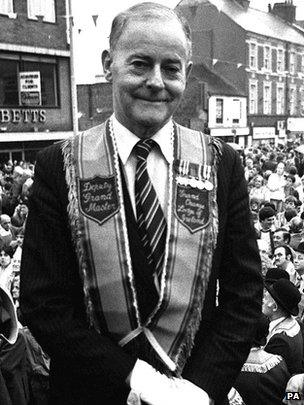 James Molyneaux in Orange Order regalia