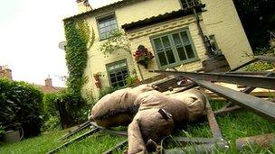 Cottage affected by flooding in Southwell