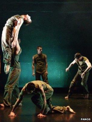 Ballet Boyz touring group The Talent performing Russell Maliphant's Fallen