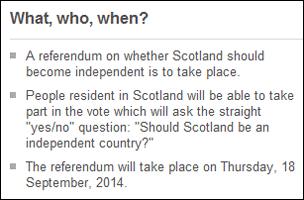 Bullet points on the referendum