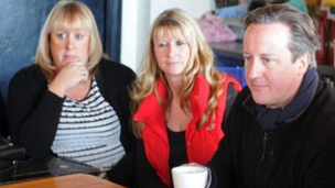 Amanda Broughton-South with her business partner and David Cameron