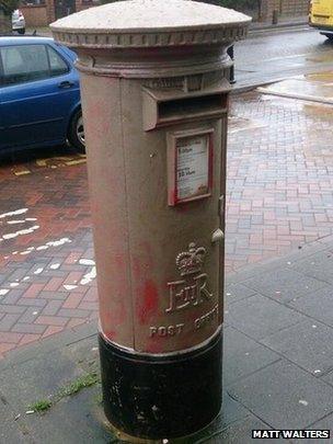 Vandalised postbox