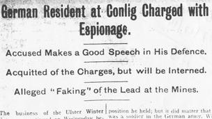 A local newspaper reports Wentzel's arrest in 1914