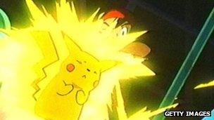 A still from the Pokemon cartoon