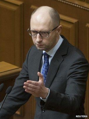 Ukraine's acting Prime Minister, Arseniy Yatseniuk, 11 March 2014