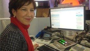 Lyse Doucet in the BBC Newsroom