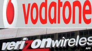 Vodafone and Verizon branding in this file photo from 29/08/13