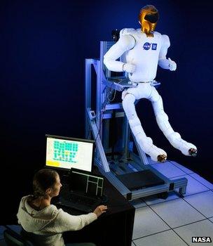 Robonaut being fitted with legs at a lab in Houston