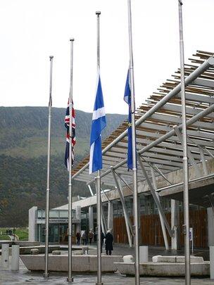 Flags at half mast