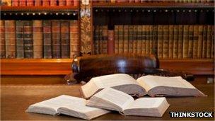 Legal books in library