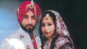 Jasvir Ginday and bride Varkha Rani