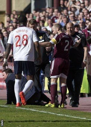 Hearts and Ross County players and coaches