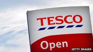 Tesco store sign