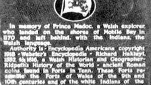 Image of the Madoc plaque in Mobile Bay