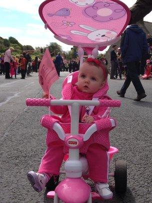 Seven-month-old Sophie Turley from Forkhill was decked out in pink