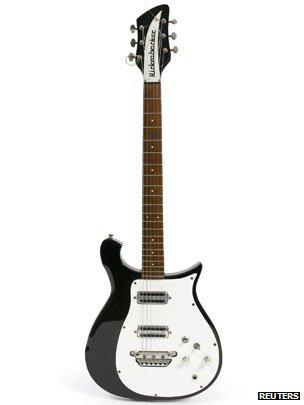 George Harrison's black-and-white 1962 Rickenbacker 425 electric guitar