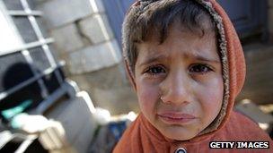 Syrian refugee boy