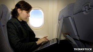 Laptop on plane