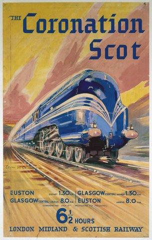 Coronation Scot poster in 1937