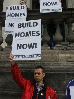 Demonstration outside Dublin City Hall